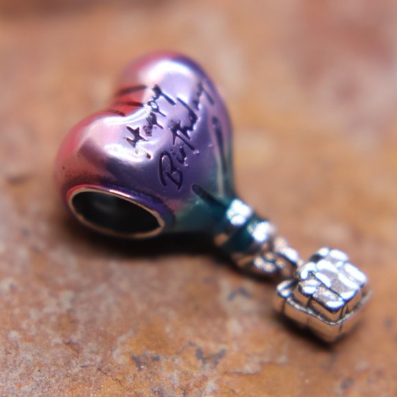 Happy Birthday Hot Air Balloon Bracelet Charm S925 Sterling Silver Fits Pandora - Picture 4 of 6